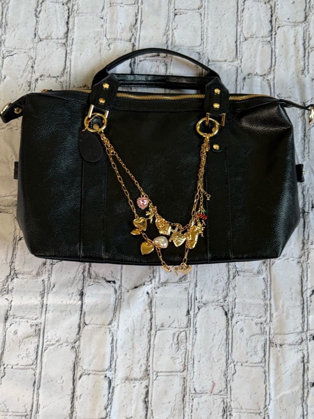 Black charm purse